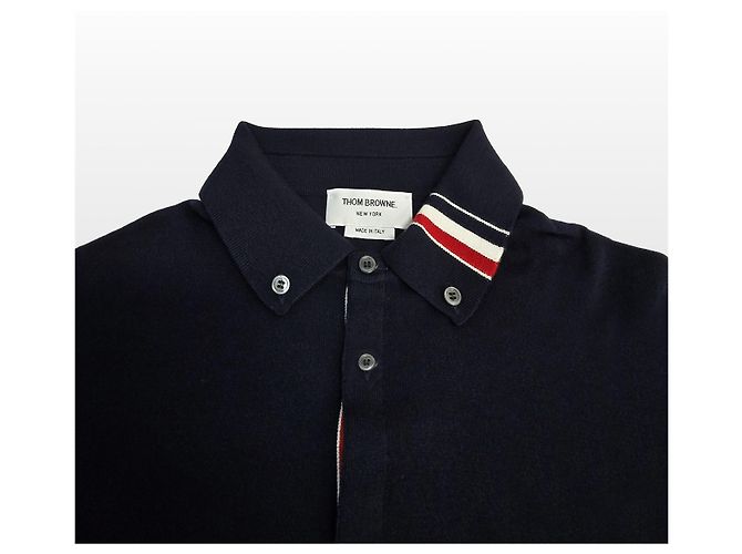 Thom Browne Merino Wool Long Sleeve Cardigan Navy Size - view 3