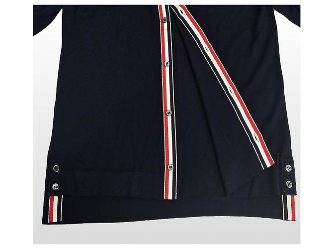 Thom Browne Merino Wool Long Sleeve Cardigan Navy Size - view 4