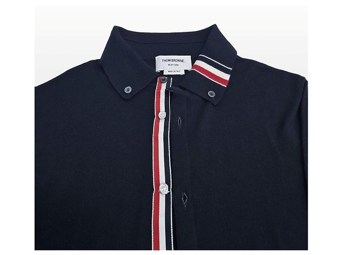 Thom Browne Merino Wool Long Sleeve Cardigan Navy Size - view 6