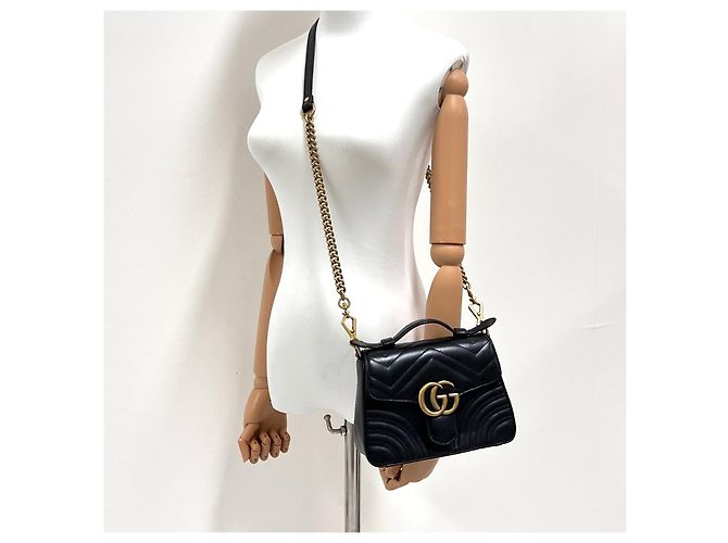Gucci Mini Borsa Tote con Manico Borsa a Tracolla Nera - vista 2