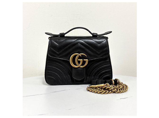 Gucci Mini Borsa Tote con Manico Borsa a Tracolla Nera - vista 3