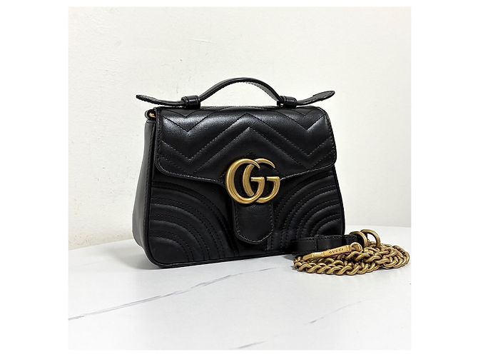 Gucci Mini Borsa Tote con Manico Borsa a Tracolla Nera - vista 4