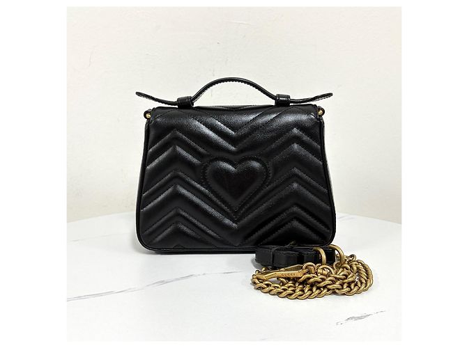Gucci Mini Borsa Tote con Manico Borsa a Tracolla Nera - vista 5