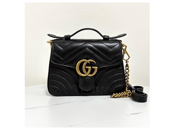 Gucci Mini Borsa Tote con Manico Borsa a Tracolla Nera - vista 6