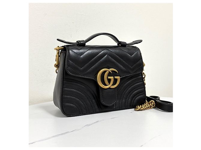 Gucci Mini Borsa Tote con Manico Borsa a Tracolla Nera - vista 7