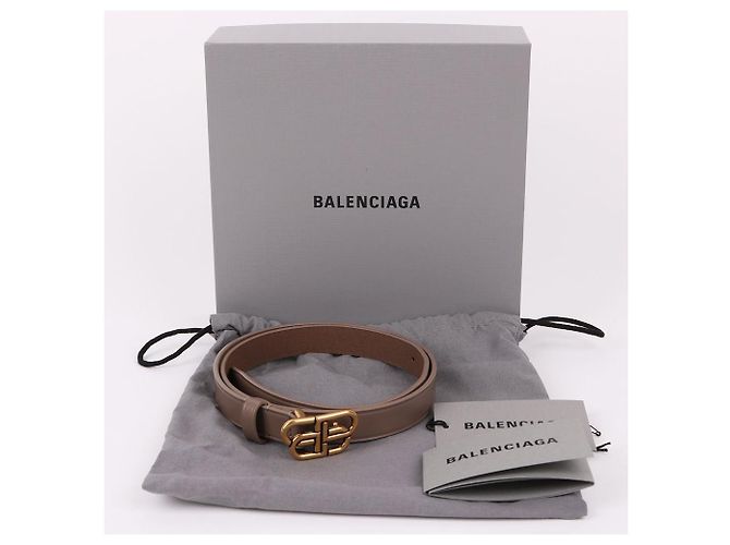 Balenciaga Slim Gürtel Beige Leder - Ansicht 10