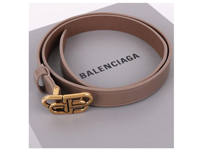 Balenciaga Slim Gürtel Beige Leder - Ansicht 9