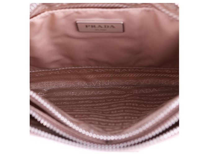 Double Prada Borsa a tracolla Re-Nylon beige con doppia zip - vista 12
