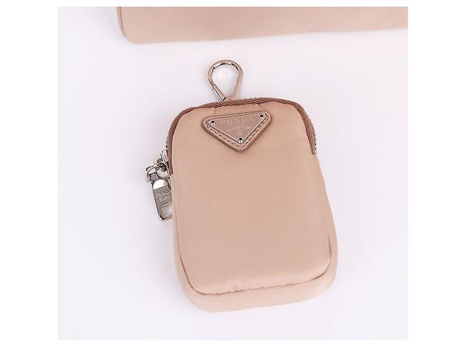 Double Prada Borsa a tracolla Re-Nylon beige con doppia zip - vista 7