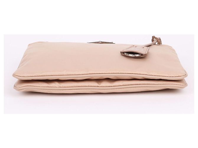 Double Prada Borsa a tracolla Re-Nylon beige con doppia zip - vista 9