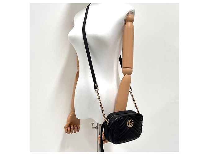 Gucci Mini Borsa a Tracolla con Catena Nera - vista 2