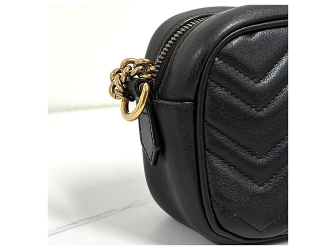 Gucci Mini Borsa a Tracolla con Catena Nera - vista 8