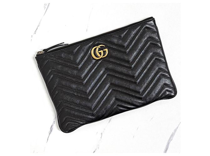 Gucci Clutch GG Marmont Matelassé Black - vista 2