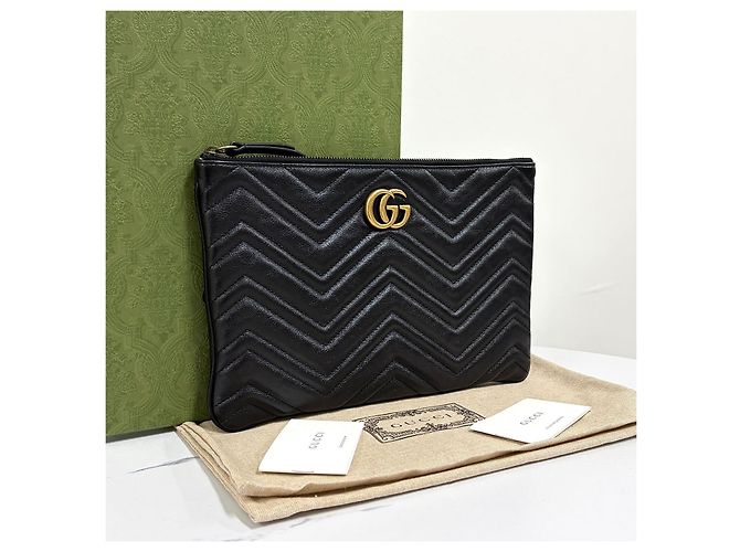 Gucci Clutch GG Marmont Matelassé Black - vista 3