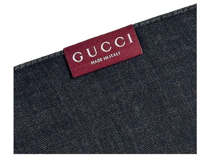 Gucci Sciarpa in lana e seta grigio scuro bicolore stamp: - vista 14