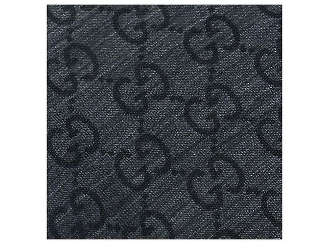Gucci Sciarpa in lana e seta grigio scuro bicolore stamp: - vista 16