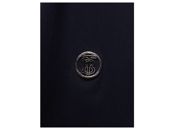 Burberry Camisa stretch com logo monograma Navy - vista 3