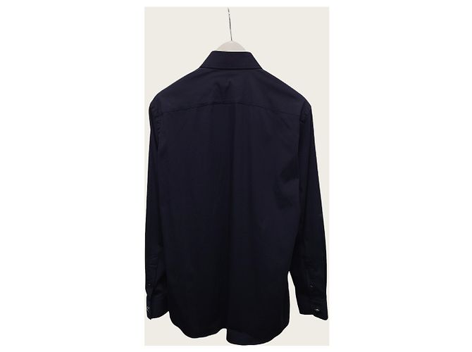 Burberry Camisa stretch com logo monograma Navy - vista 4
