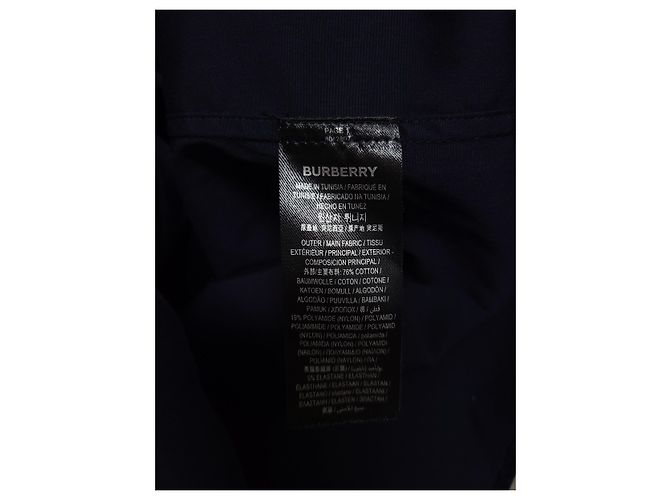 Burberry Camisa stretch com logo monograma Navy - vista 5