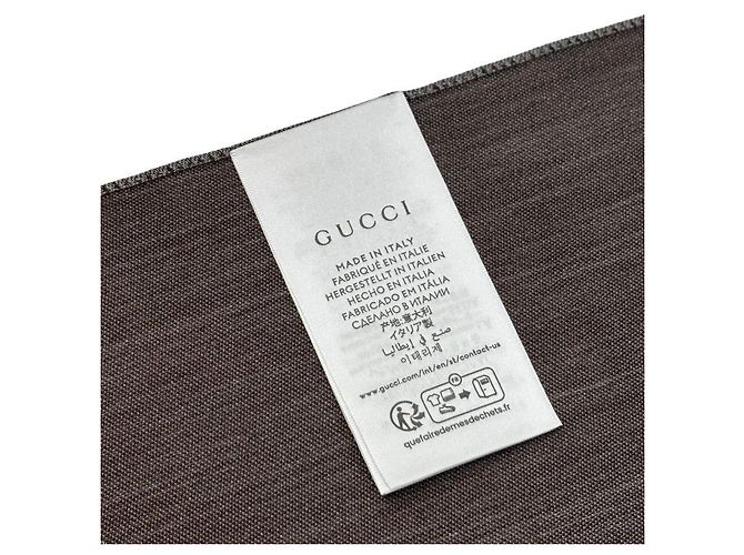 Gucci Sciarpa in lana e seta grigio marrone bicolore - vista 15