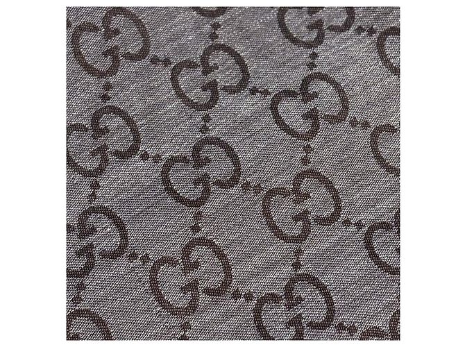 Gucci Sciarpa in lana e seta grigio marrone bicolore - vista 16