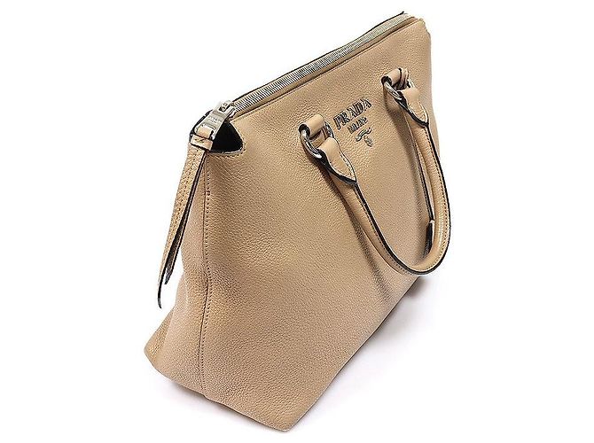 Prada Beige Vitello Phoenix Lettering Tote Bag - Ansicht 3
