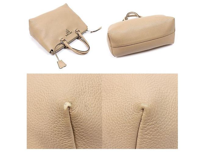 Prada Beige Vitello Phoenix Lettering Tote Bag - Ansicht 5