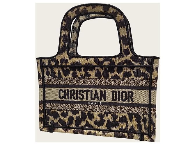 Book Tote Dior Mini borsa tote in tela con ricamo leopardato - vista 2