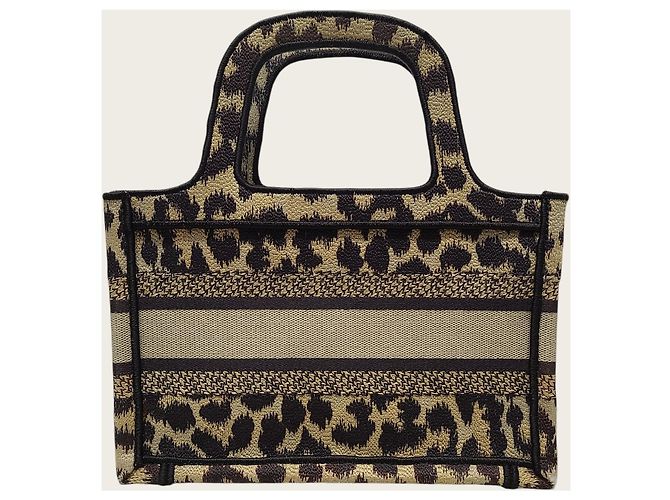Book Tote Dior Mini borsa tote in tela con ricamo leopardato - vista 5