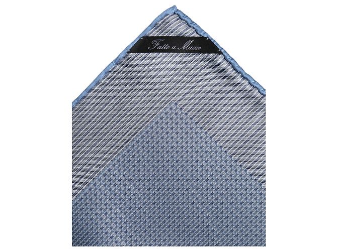 Dolce & Gabbana Foulard quadrato in seta azzurro da uomo - vista 4
