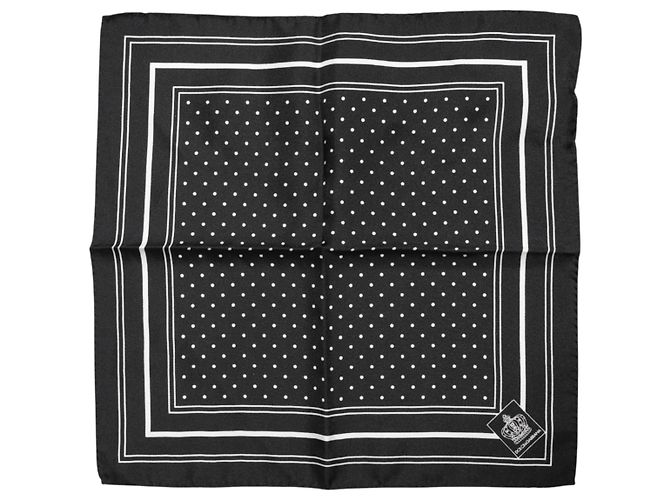 Dolce & Gabbana Foulard a pois bianco e nero da uomo - vista 2