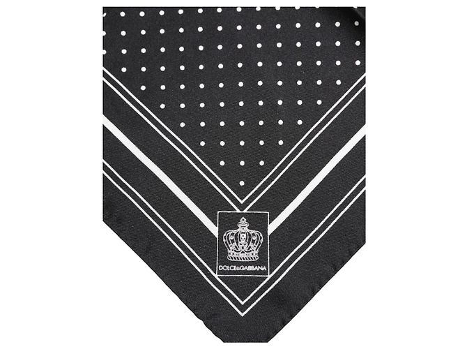 Dolce & Gabbana Foulard a pois bianco e nero da uomo - vista 3