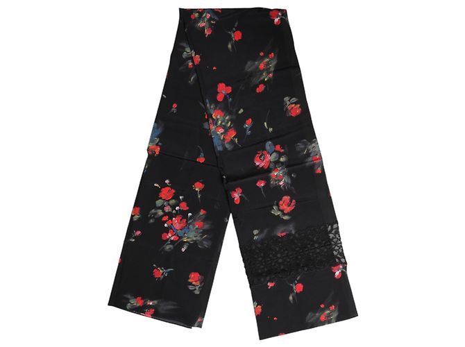 Dolce & Gabbana Écharpe tour de cou imprimé floral noir - vue 2