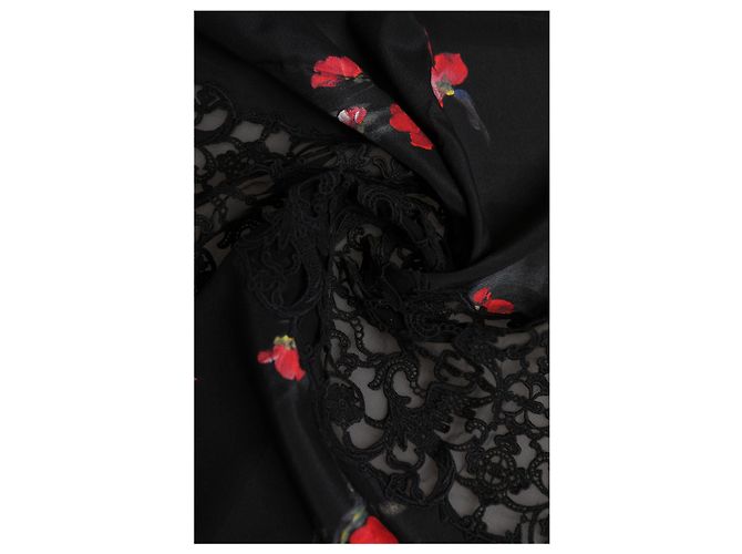 Dolce & Gabbana Écharpe tour de cou imprimé floral noir - vue 4