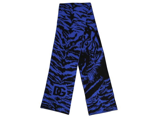Dolce & Gabbana Sciarpa Sciarpa Collo Logo Blu Nero - vista 2