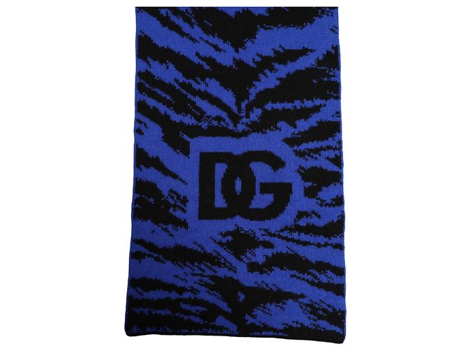 Dolce & Gabbana Sciarpa Sciarpa Collo Logo Blu Nero - vista 3