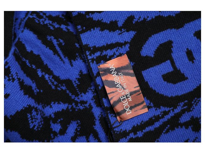 Dolce & Gabbana Sciarpa Sciarpa Collo Logo Blu Nero - vista 4