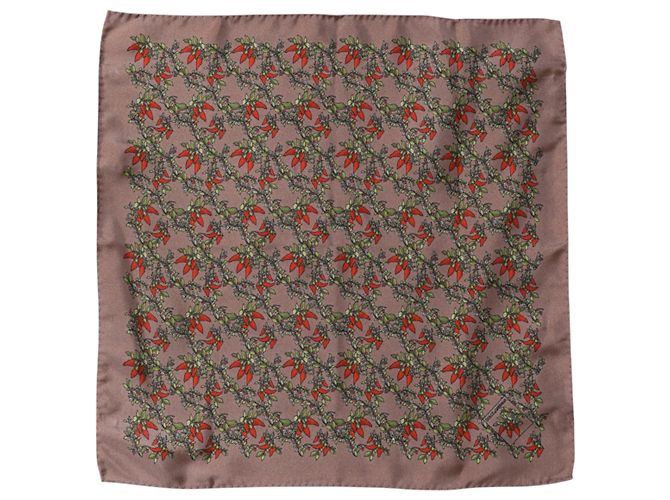 Dolce & Gabbana Foulard Quadrato in Seta Brown Chilis da Uomo - vista 2