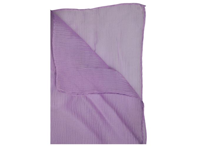 Dolce & Gabbana Sciarpa Scialle Rettangolare in Seta Viola - vista 4