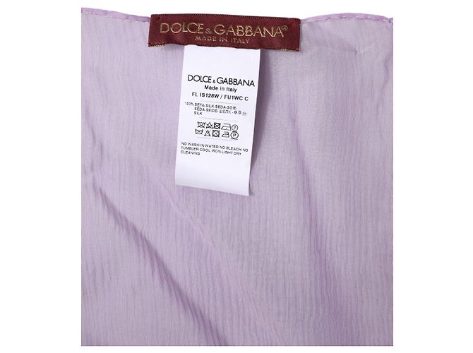 Dolce & Gabbana Sciarpa Scialle Rettangolare in Seta Viola - vista 5