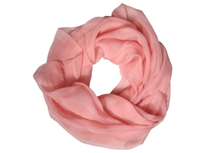 Dolce & Gabbana Sciarpa Stola Wrap Rettangolare in Seta Rosa da Donna - vista 2