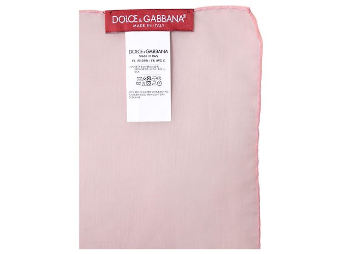 Dolce & Gabbana Sciarpa Stola Wrap Rettangolare in Seta Rosa da Donna - vista 6