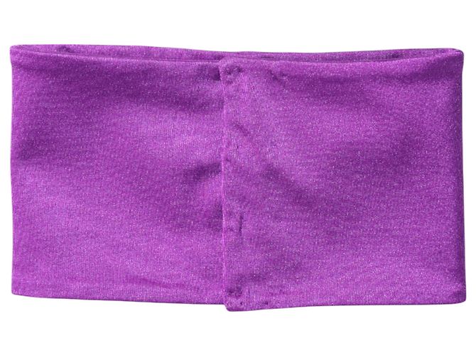 Dolce & Gabbana Écharpe tour de cou extensible en nylon violet pour femme - vue 2