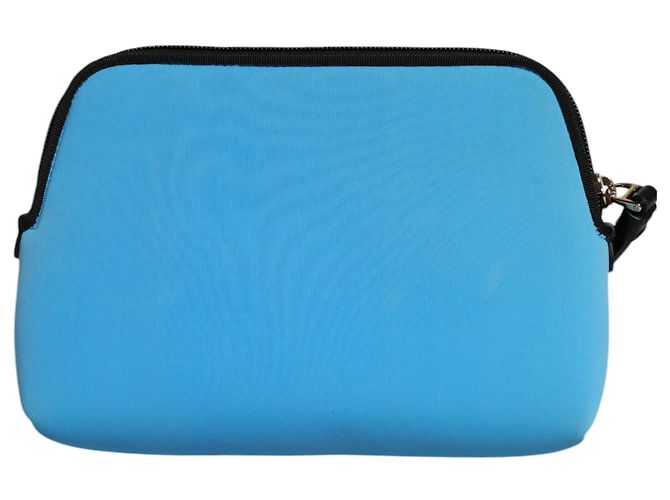 Dolce & Gabbana Clutch Pouch blu con stampa logo DG e cerniera - vista 3