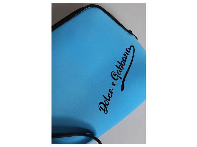 Dolce & Gabbana Clutch Pouch blu con stampa logo DG e cerniera - vista 4