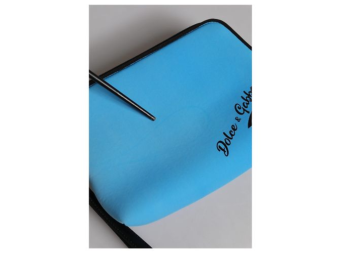 Dolce & Gabbana Clutch Pouch blu con stampa logo DG e cerniera - vista 5