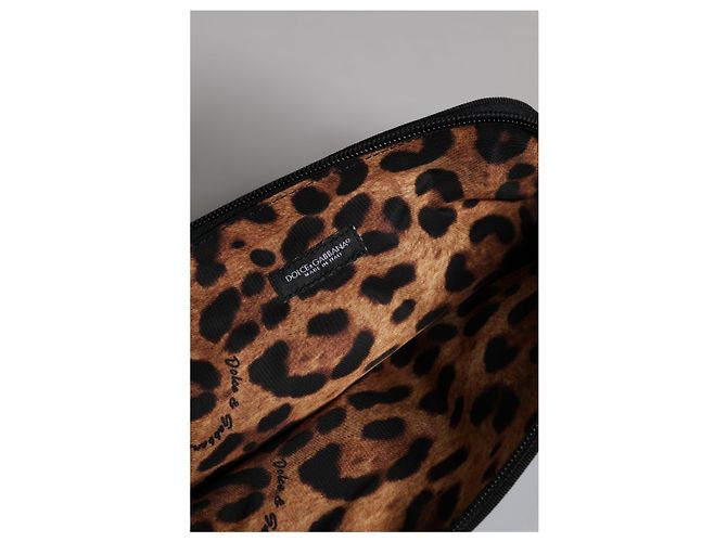 Dolce & Gabbana Clutch Pouch blu con stampa logo DG e cerniera - vista 7