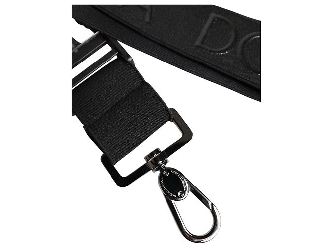 Dolce & Gabbana Black Stretch Polyester Rubberised DG Logo Keychain - view 3