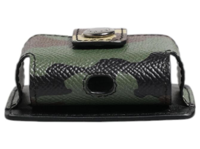 Dolce & Gabbana Custodia Airpods in pelle camouflage multicolore - vista 3