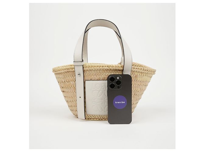 Loewe Palm Leaf Basket Small Leder Tote Bag Weiß - Ansicht 11